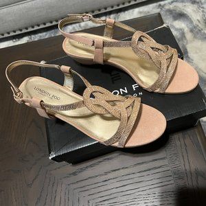 London Fog Pink and Gold Sandals